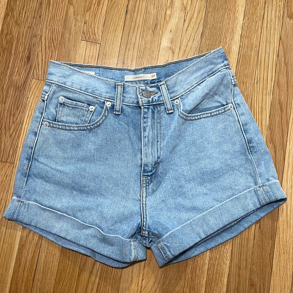 Levi’s a-line denim shorts